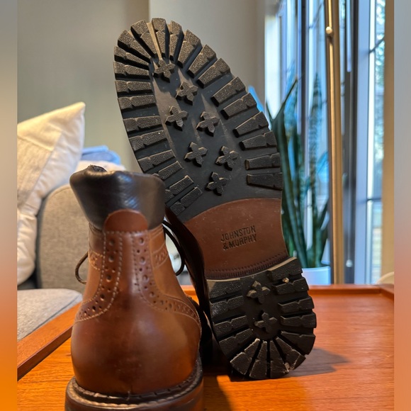 Brown leather cap toe boots - Johnston & Murphy - 9.5 US mens - Picture 7 of 11